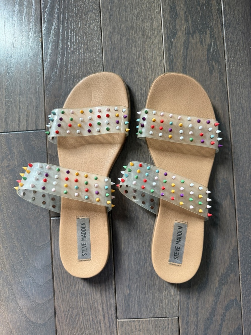Steve Madden Slide Sandals with Multicolor Studs